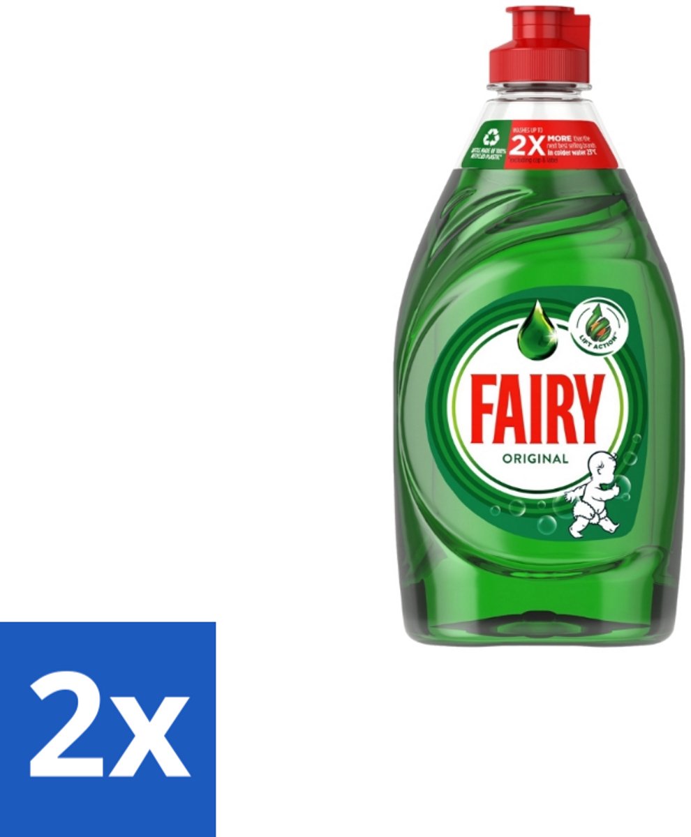 2 x Fairy – Afwasmiddel – Original – 320 ml - Afwasmiddel - Vetverwijdering - Vaatwas - Handafwas - Schone Vaat