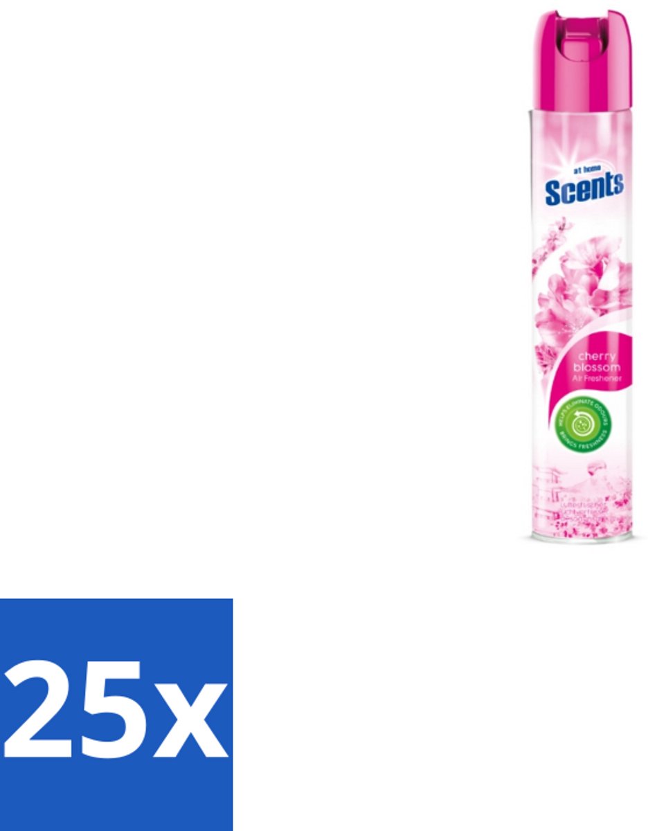 25 x At Home – Luchtverfrisser Spray – Cherry Blossom – Fris Bloemig - 400 ml - Luchtverfrisser Cherry Blossom - Bloemige Geur - Frisse Geur - Geur Neutraliseren - Kersenbloesem