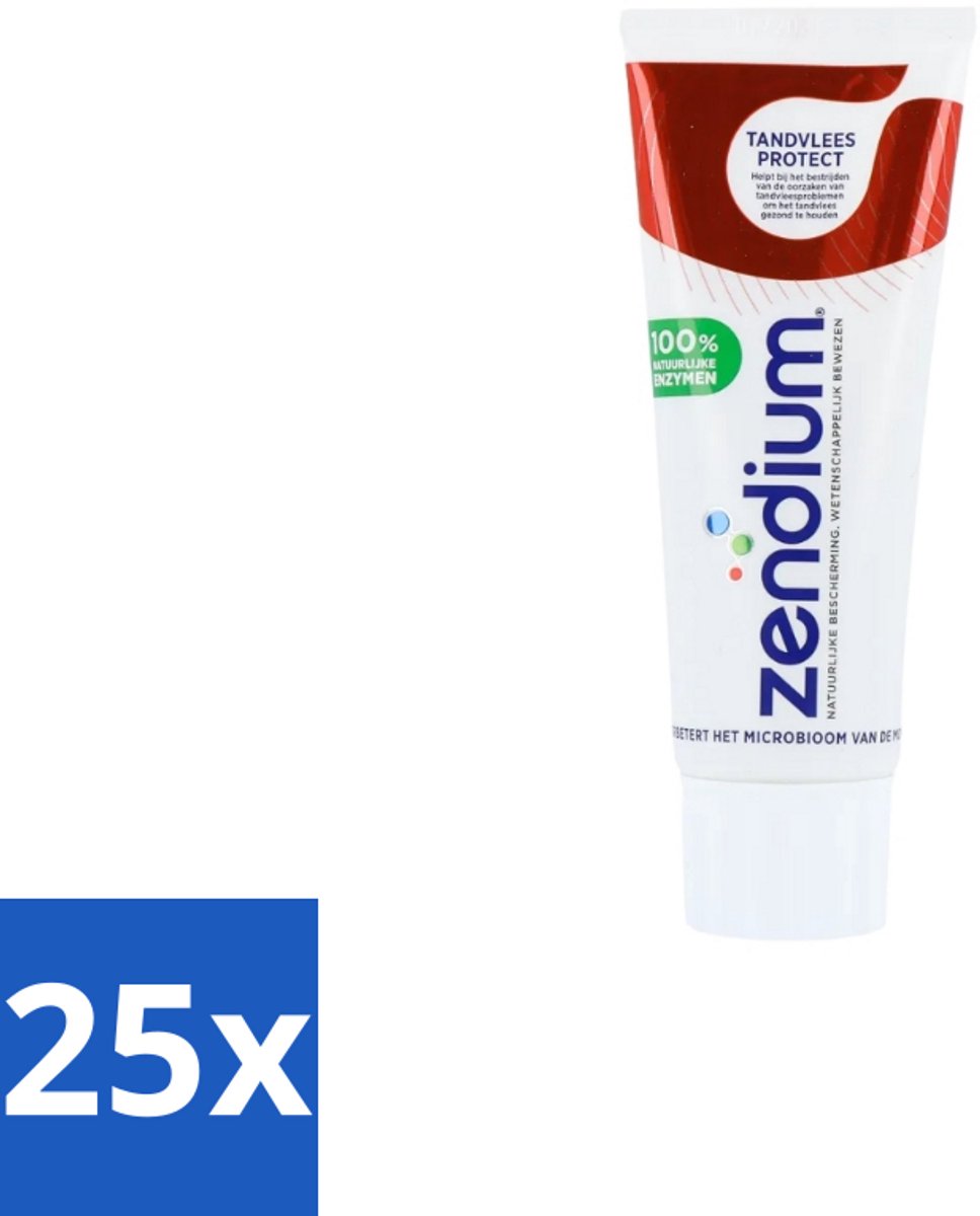 25 x Zendium – Tandpasta – Tandvlees Protect – 75 ml - Tandvlees Bescherming - Gevoelig Tandvlees - Natuurlijke Tandpasta - Fluoride - Mondgezondheid