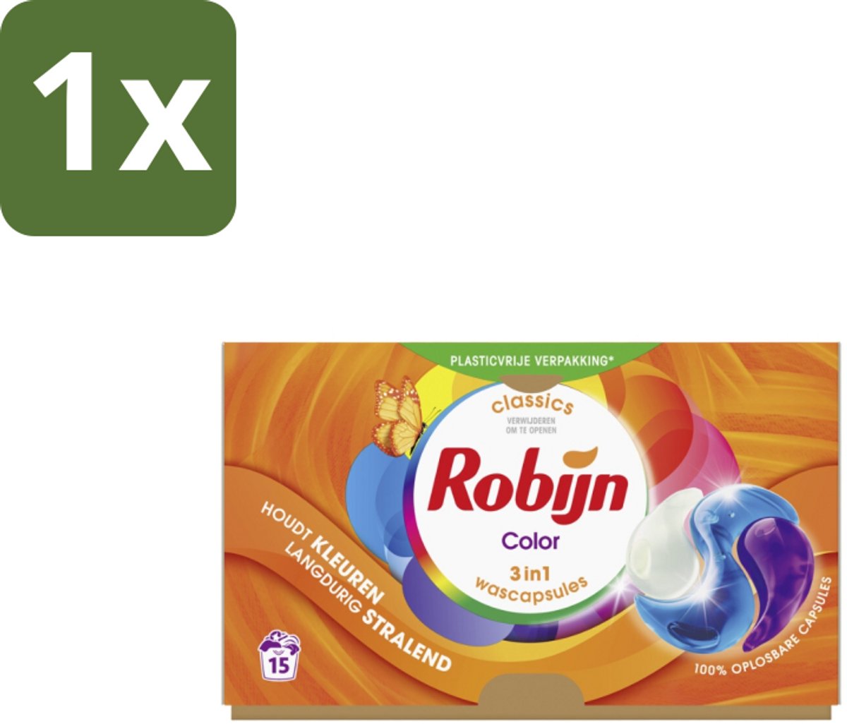 Robijn Wascapsules 3-in-1 Color 15 stuks per verpakking - 1 stuk