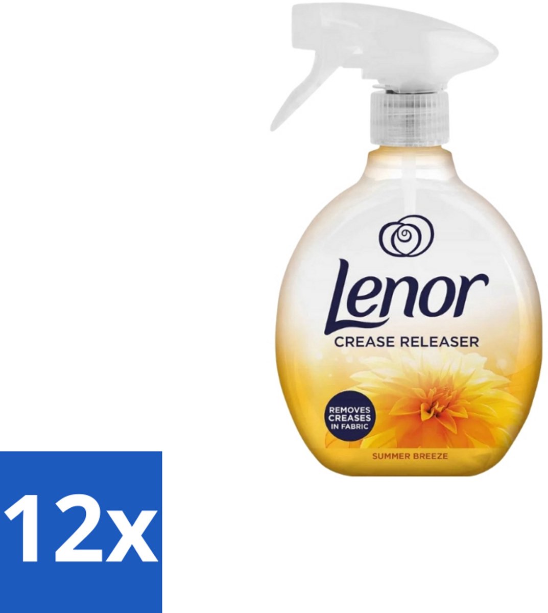 12 x Lenor – Crease Releaser Spray – Summer Breeze – Kreukverwijderaar & Textielverfrisser – 500 ml - Kreukverwijderaar - Textielverfrisser - Crease Releaser - Kleding Fris Maken - Kleding Glad Maken
