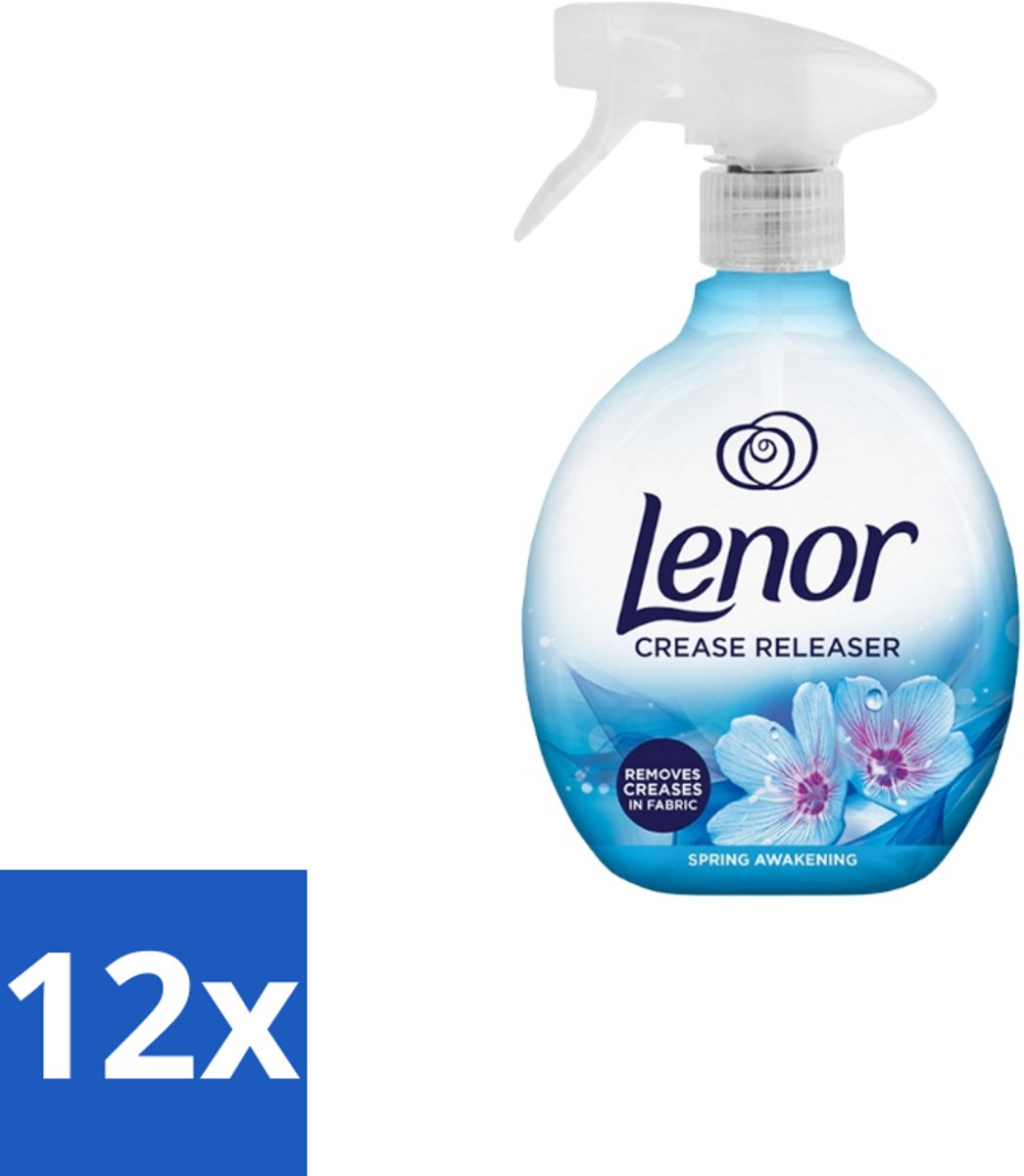 12 x Lenor – Crease Releaser Spray – Spring Awakening – Kreukverwijderaar & Textielverfrisser – 500 ml - Kreukverwijderaar - Textielverfrisser - Stofverfrisser - Stofverzorging - Stofverzorging