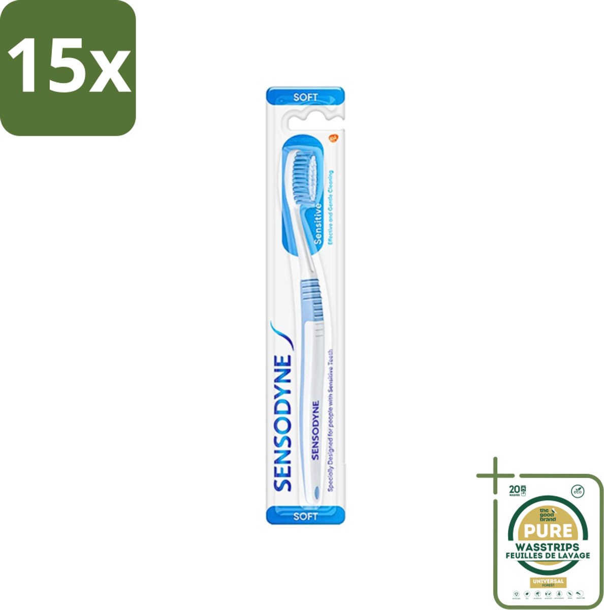 15 x Sensodyne - Tandenborstel - Soft - Voor Gevoelige Tanden - 1 Tandenborstel - Grootverpakking - Gevoelige Tanden - Tandborstel Soft - Tandborstel Voor Gevoelige Tanden - Zachte Tandborstel - Tandborstel Met Kegelharen
