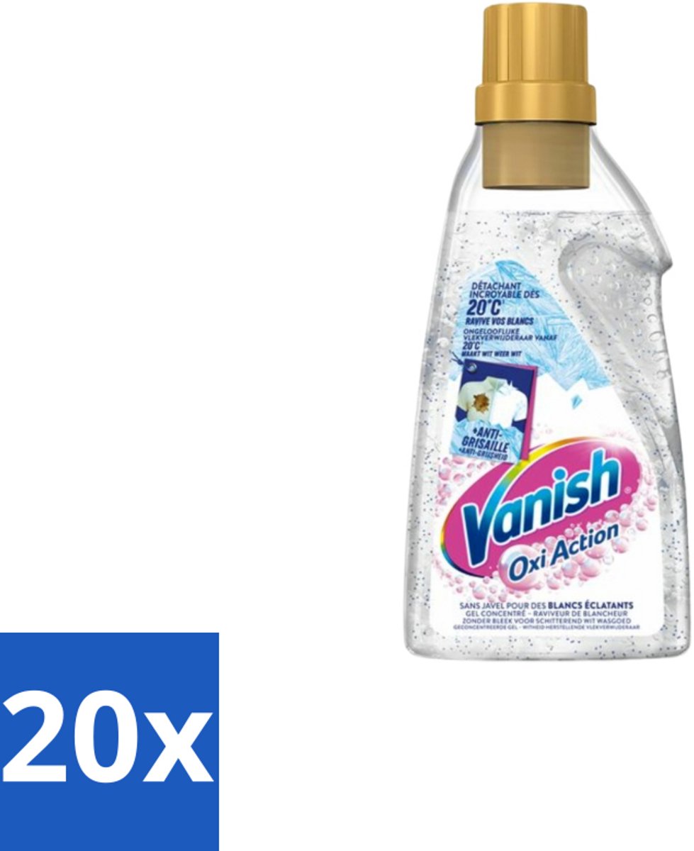 Vanish – Wasbooster Gel – Oxi Action Whitening – 750 ml - Bulkverpakking - 20 stuks