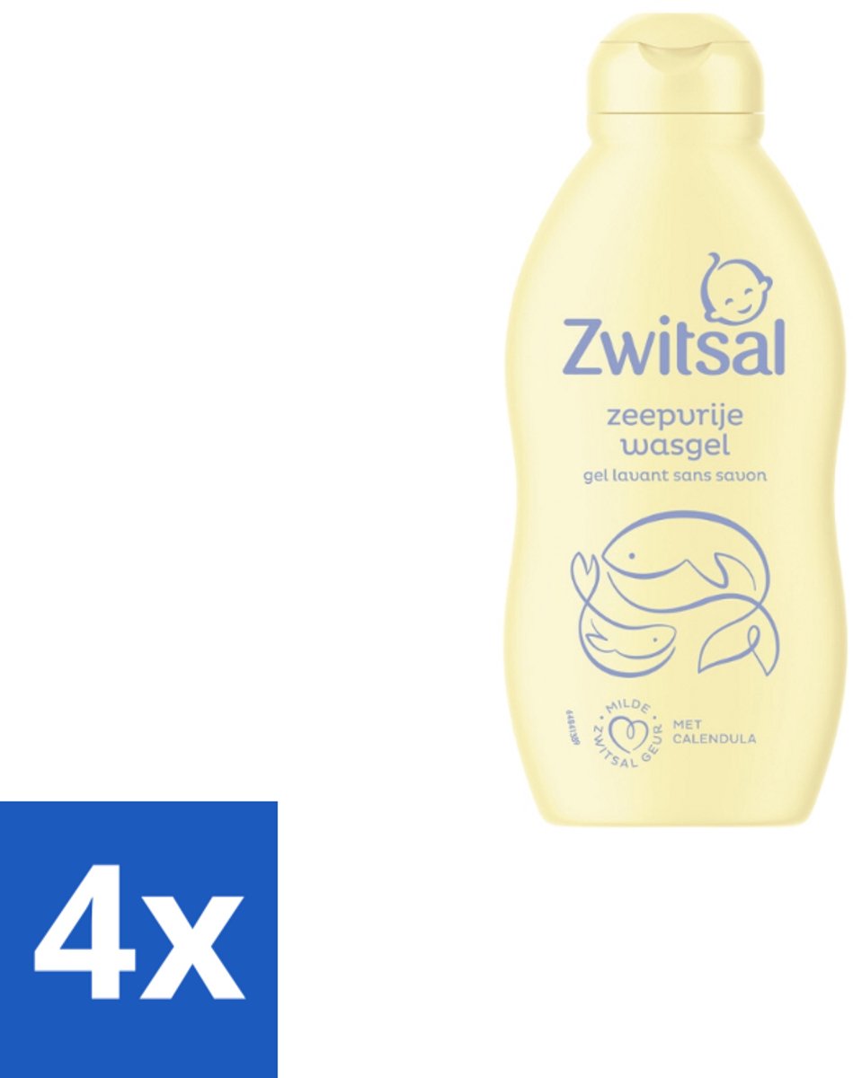 Zwitsal Zeepvrije Wasgel 200 ml - Voordeelverpakking - 4 stuks