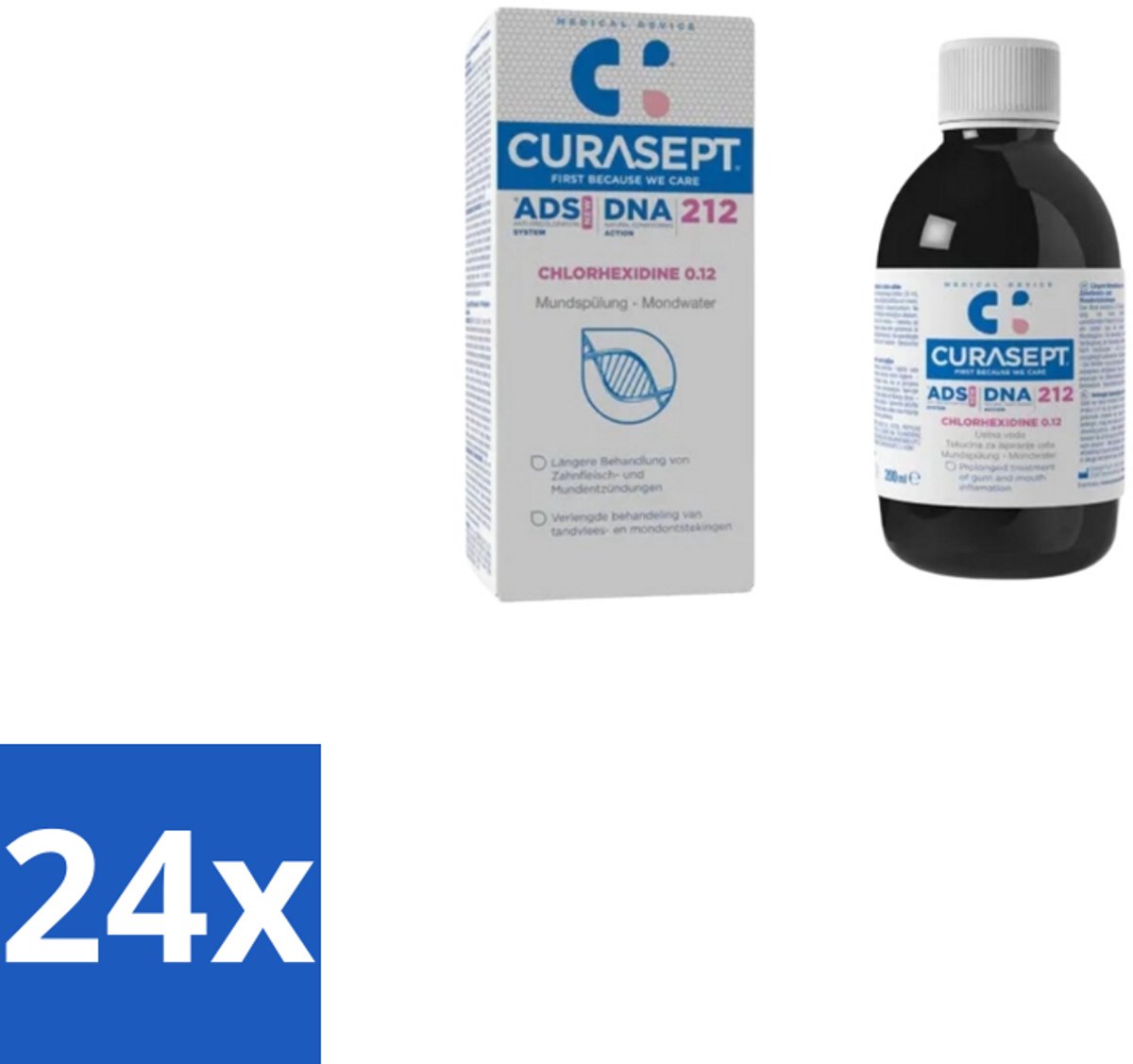 Curasept – Mondspoeling – ADS DNA 212 CHX 0,12% – 200 ml - Voordeelverpakking - 24 stuks