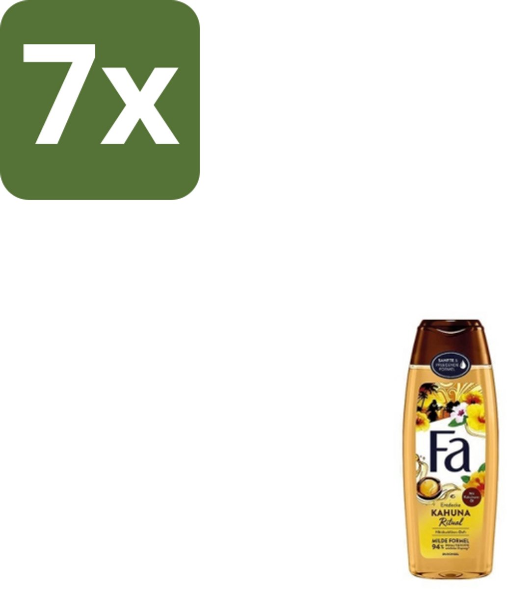 7 x Fa – Douchegel – Kahuna Ritual – 250 ml - Douchegel - Kukui Olie - Lomi Lomi Massage - Vegan Douchegel - Polynesiëse Wellness