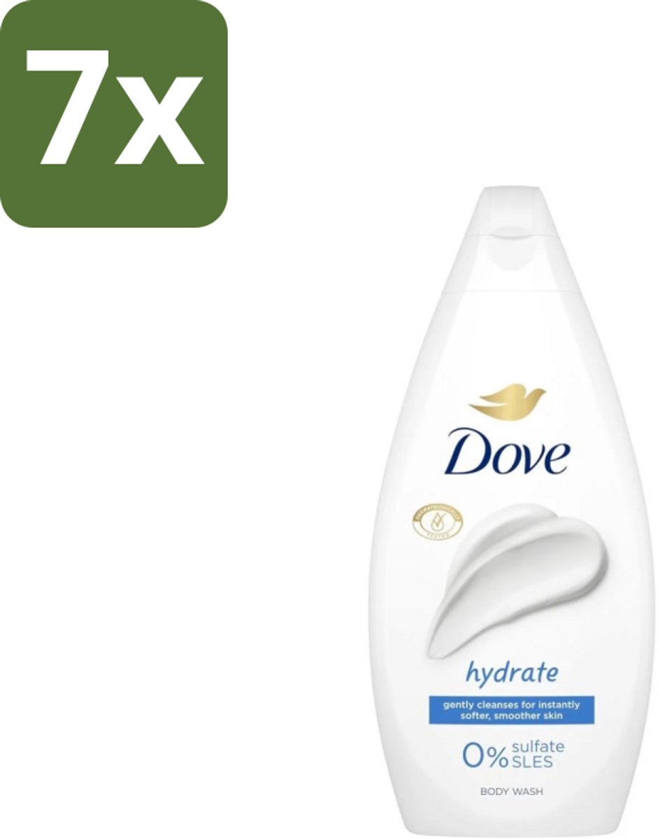 7 x Dove Douchecrème Hydrate 450 ml - Douchegel Hydrate - Hydraterende Douchegel - Zachte Huid - Mild Reinigen - Huid Verzorgen