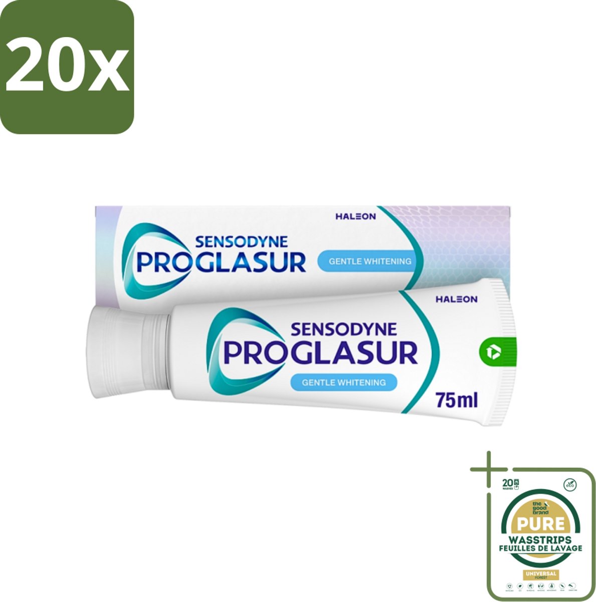 20 x Sensodyne - Tandpasta - Proglasur Gentle Whitening - Verheldert Glazuur - 75 ml - Grootverpakking - Tandpasta - Tanden Witter Maken - Tandglazuur Versterken - Tanderosie Beschermen - Fluoride