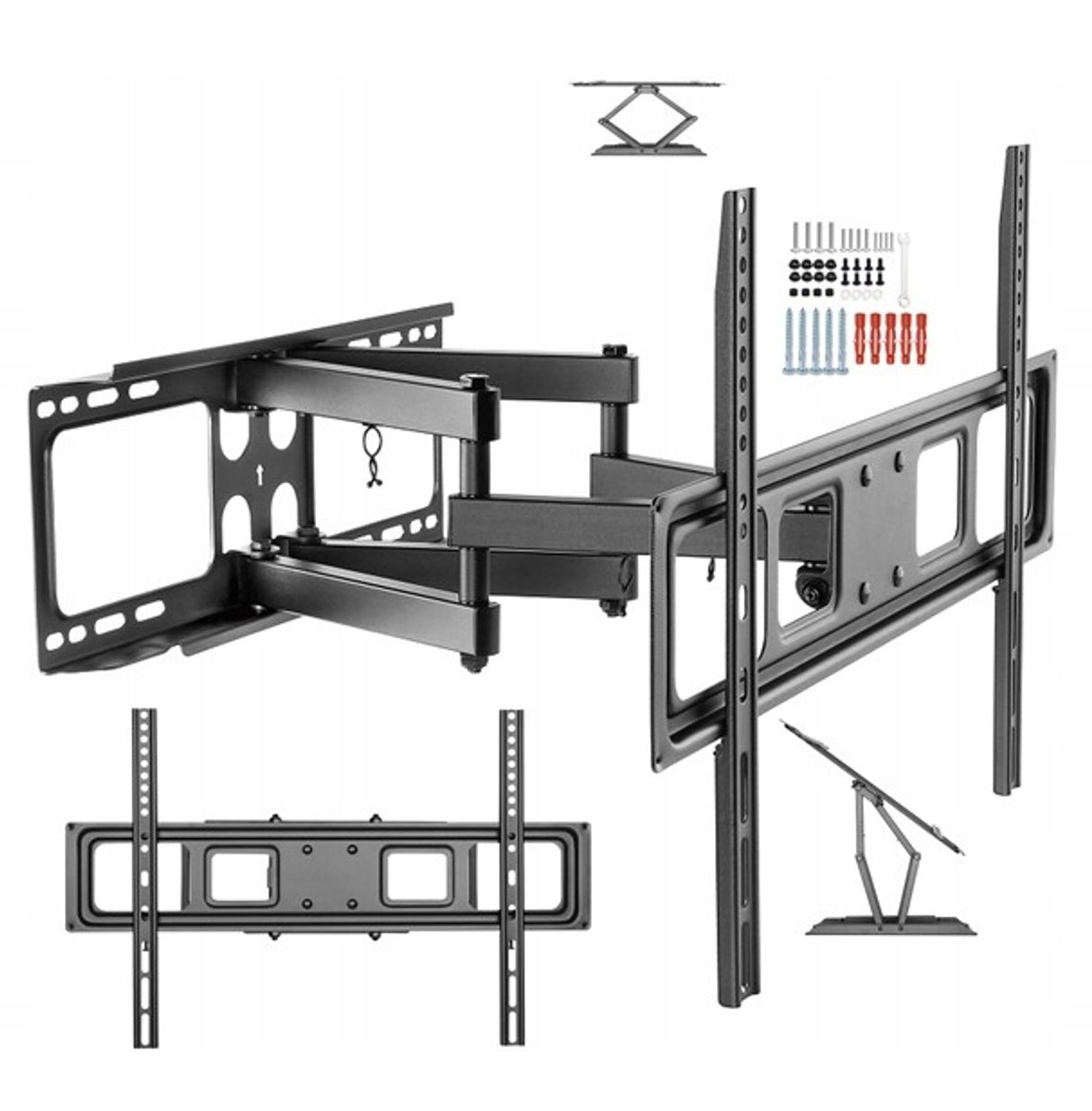 Draaibare TV Muurbeugel voor 65" TV, 50 kg, 160° Draaibaar