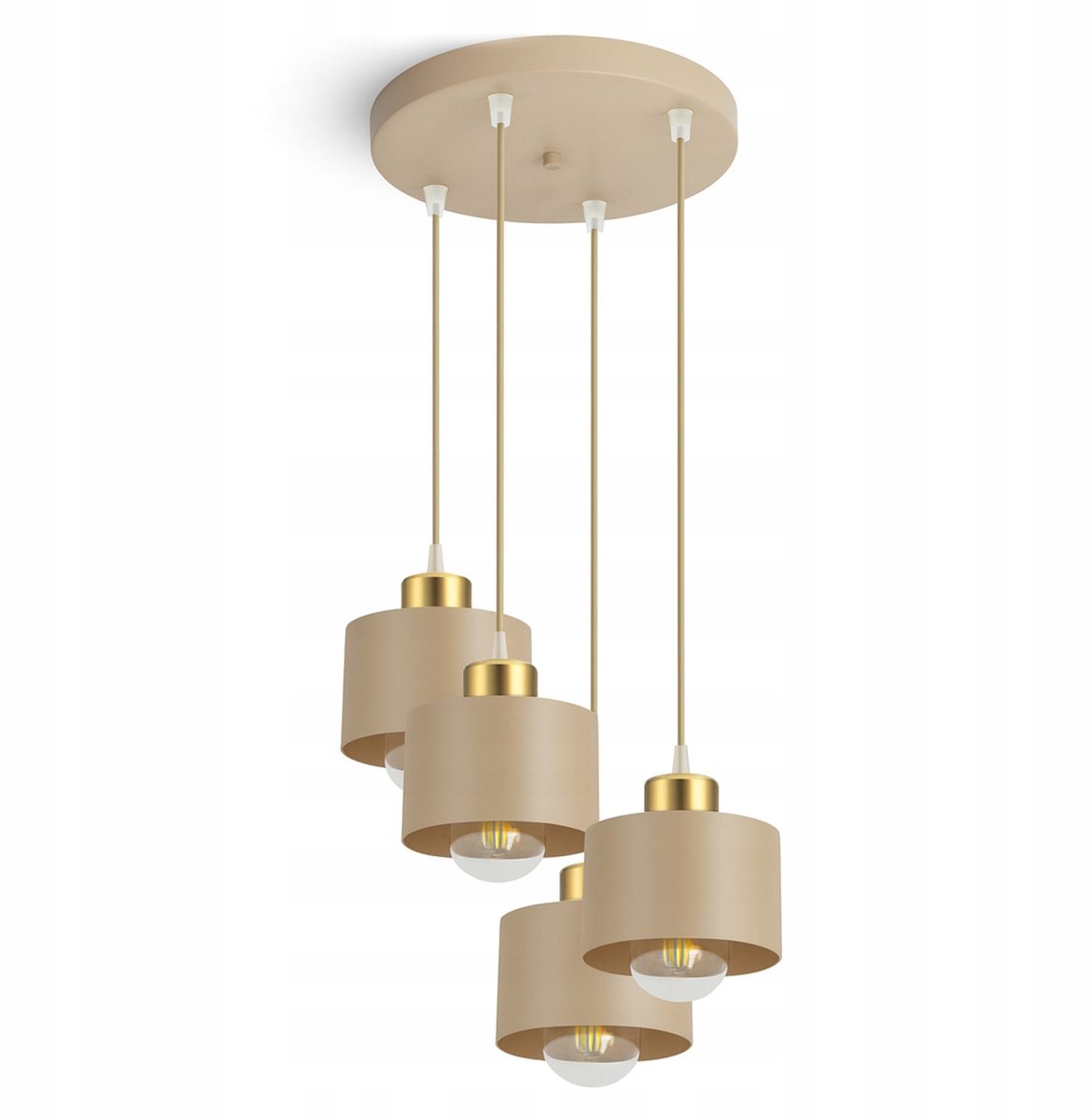 Hanglamp Kasjmir Beige Goud 485-EZ4 - Stijlvolle Verlichting voor Woonkamer