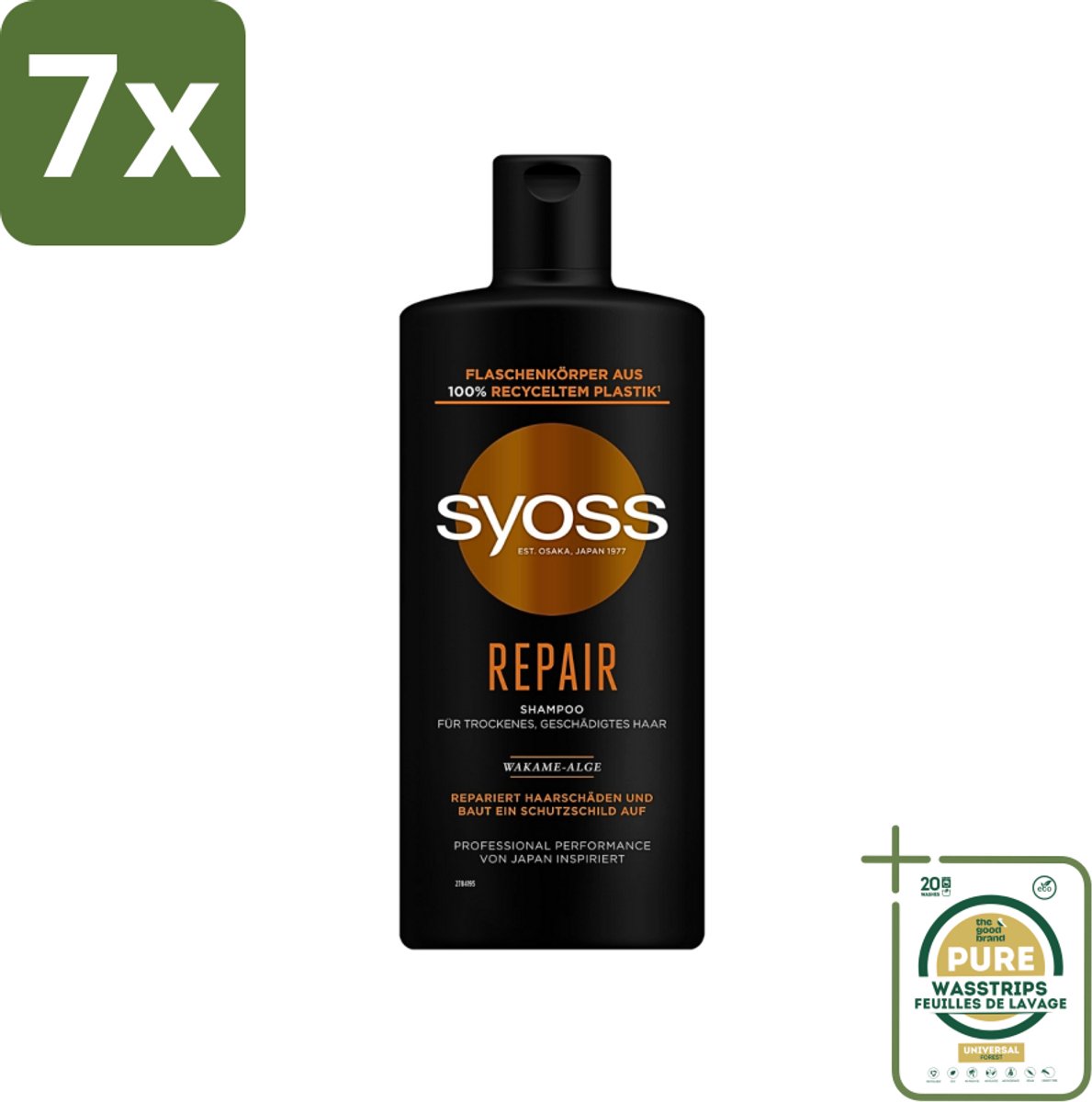 7 x Syoss Repair Shampoo - Shampoo - Herstel - 440 ml - Grootverpakking - Herstel Haar - Beschadigd Haar - Haar Herstellen - Haar Versterken - Haar Hydrateren