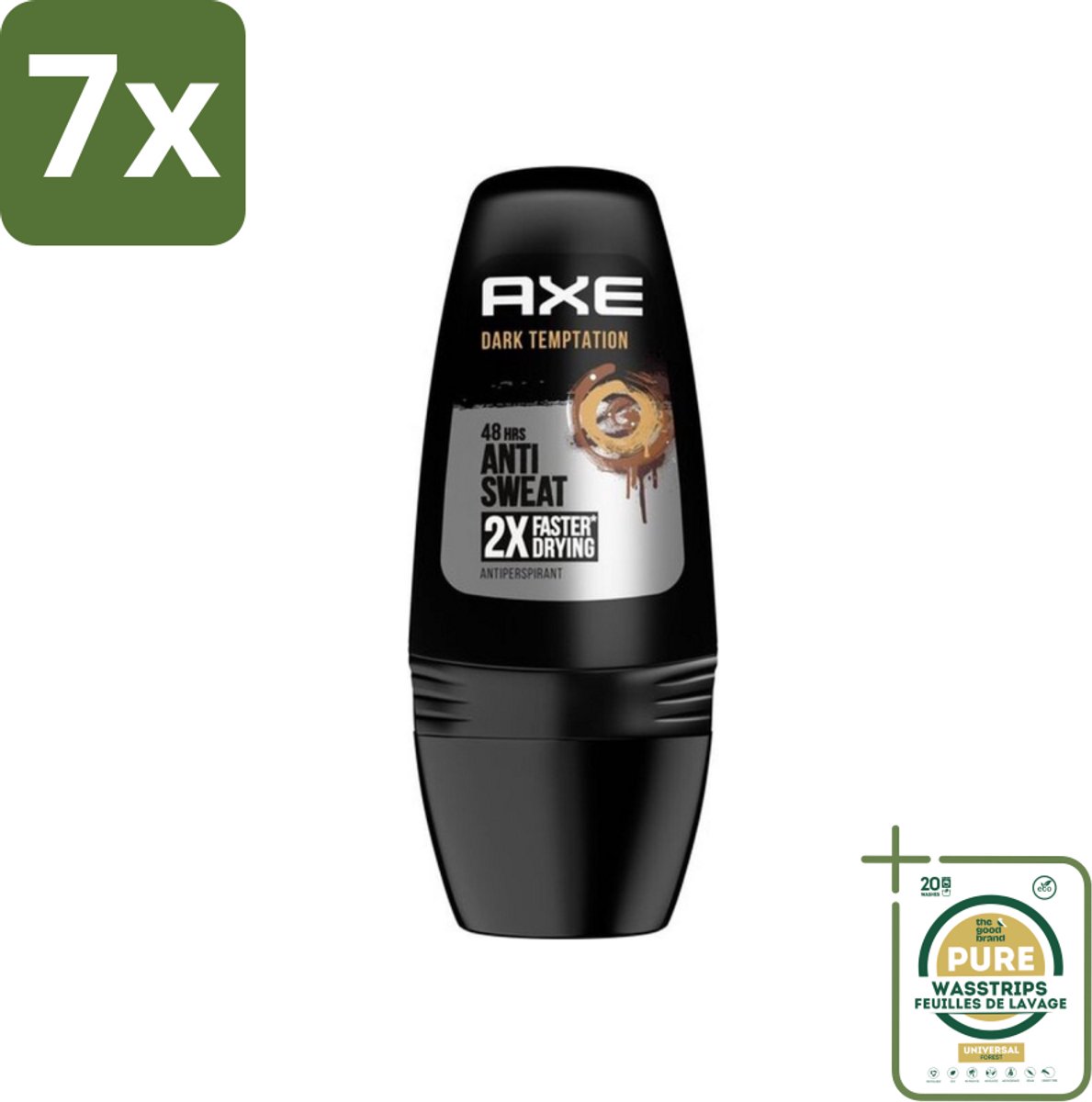 7 x Axe - Deodorant Roller - 48hrs Anti Sweat - Dark Temptation - Anti-transpirant - 50 ml - Grootverpakking - 48 Uur Bescherming - Antitranspirant Roller - Deodorant Roller - Zweetbestendig - Geur