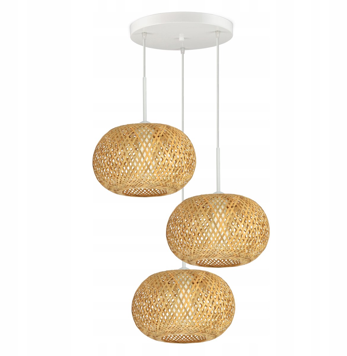 Bamboe Hanglamp Naturel Boho Wit E27 - 581-EZ3