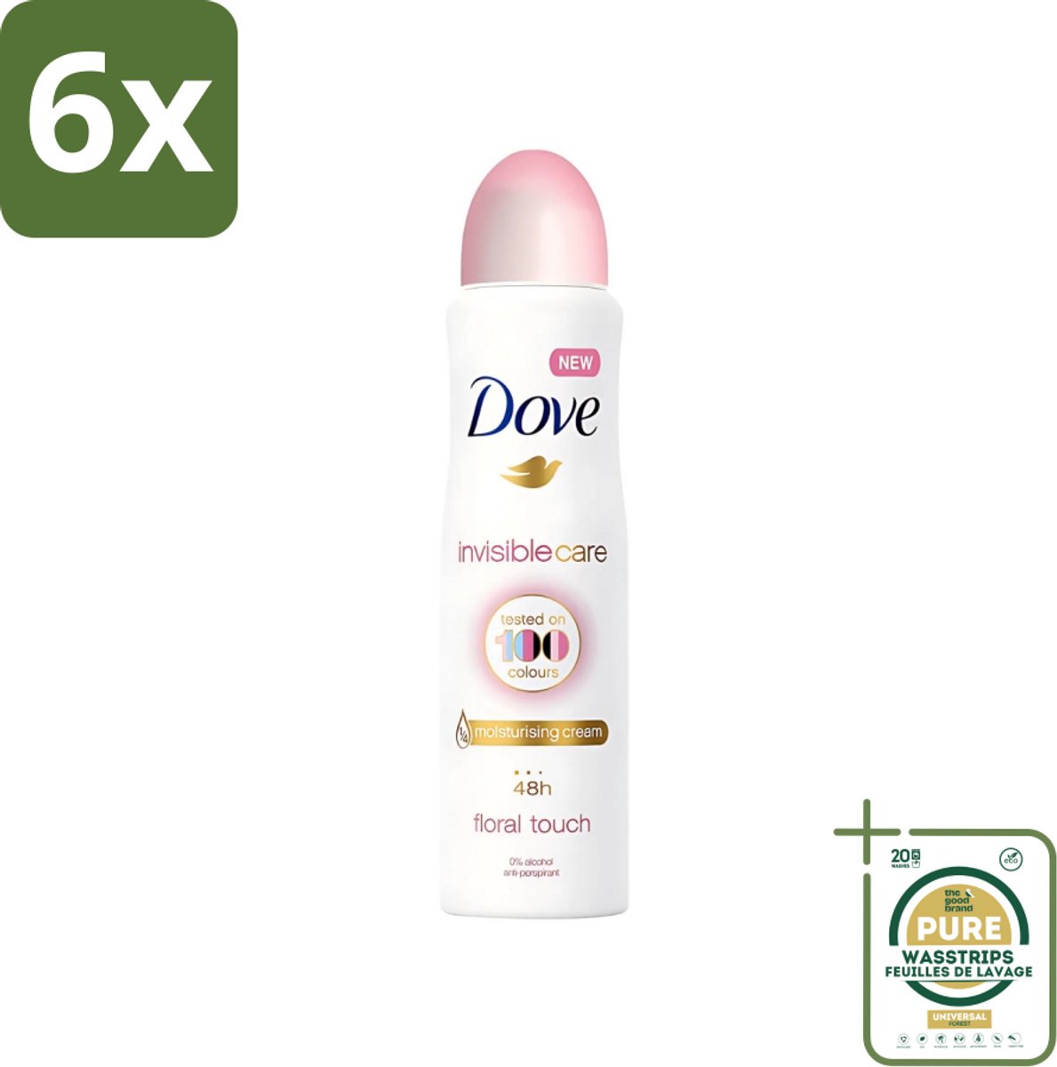 Dove - Deodorant - Spray Invisible Care - Onzichtbare bescherming - 250 ml - Voordeelverpakking - 6 stuks - Anti-Transpirant - Zweetbescherming