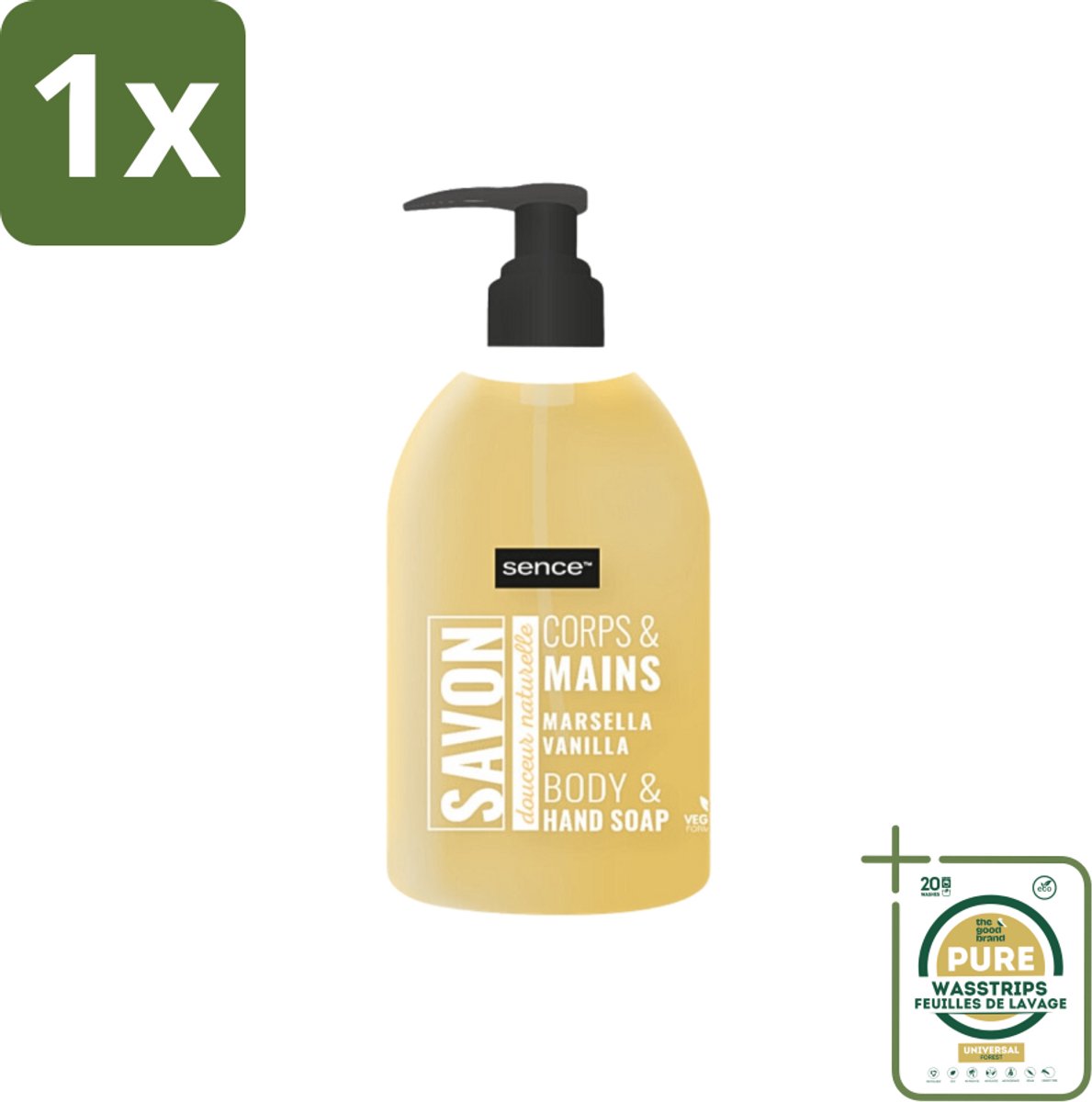 1 x Sence - La Maison Du Savon De Marseille - Handzeep - Vanille - Hygiënisch - 500 ml- Savon De Marseille - Handzeep - Vanille - Hygiëne - Reiniging