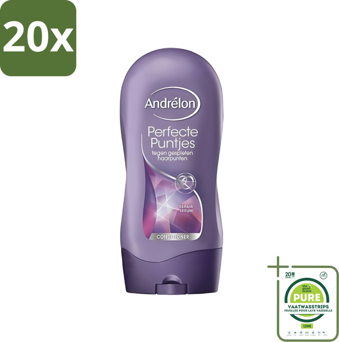 20 x Andrélon - Perfecte Puntjes - Conditioner - Tegen Gespleten Haarpunten - 300 ml - Grootverpakking - Gespleten Haarpunten - Haar Verzorging - Haar Kracht - Haar Sterkte - Haar Bescherming