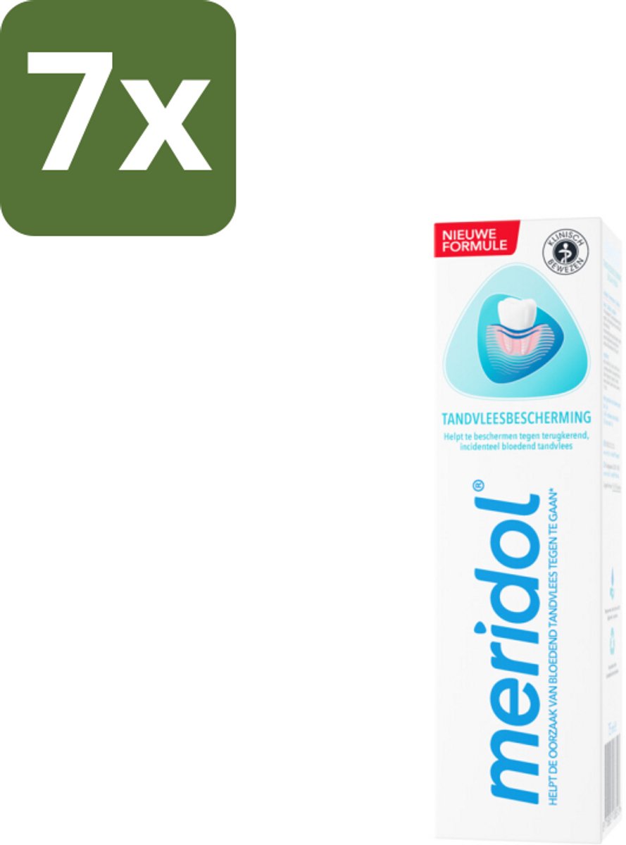 7 x Meridol Tandpasta Tandvleesbescherming 75 ml - Tandpasta - Tandvleesbescherming - Geïrriteerd Tandvlees - Antibacterieel - Plaque