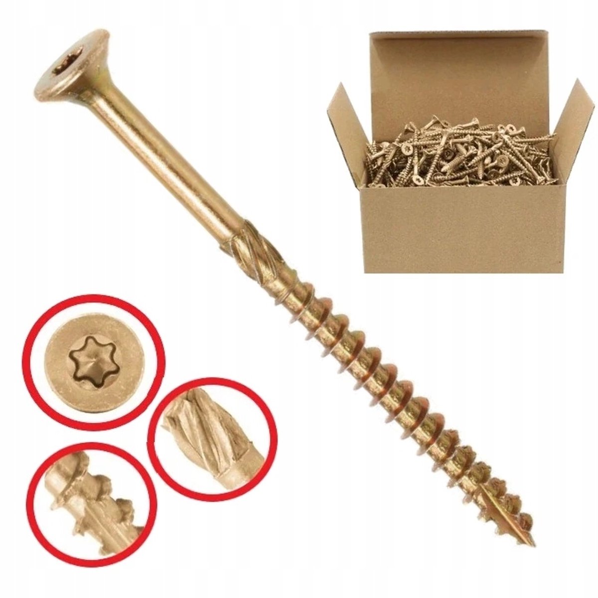 Houtschroeven 4x70mm Torx TX20 Verzinkt - 250 stuks