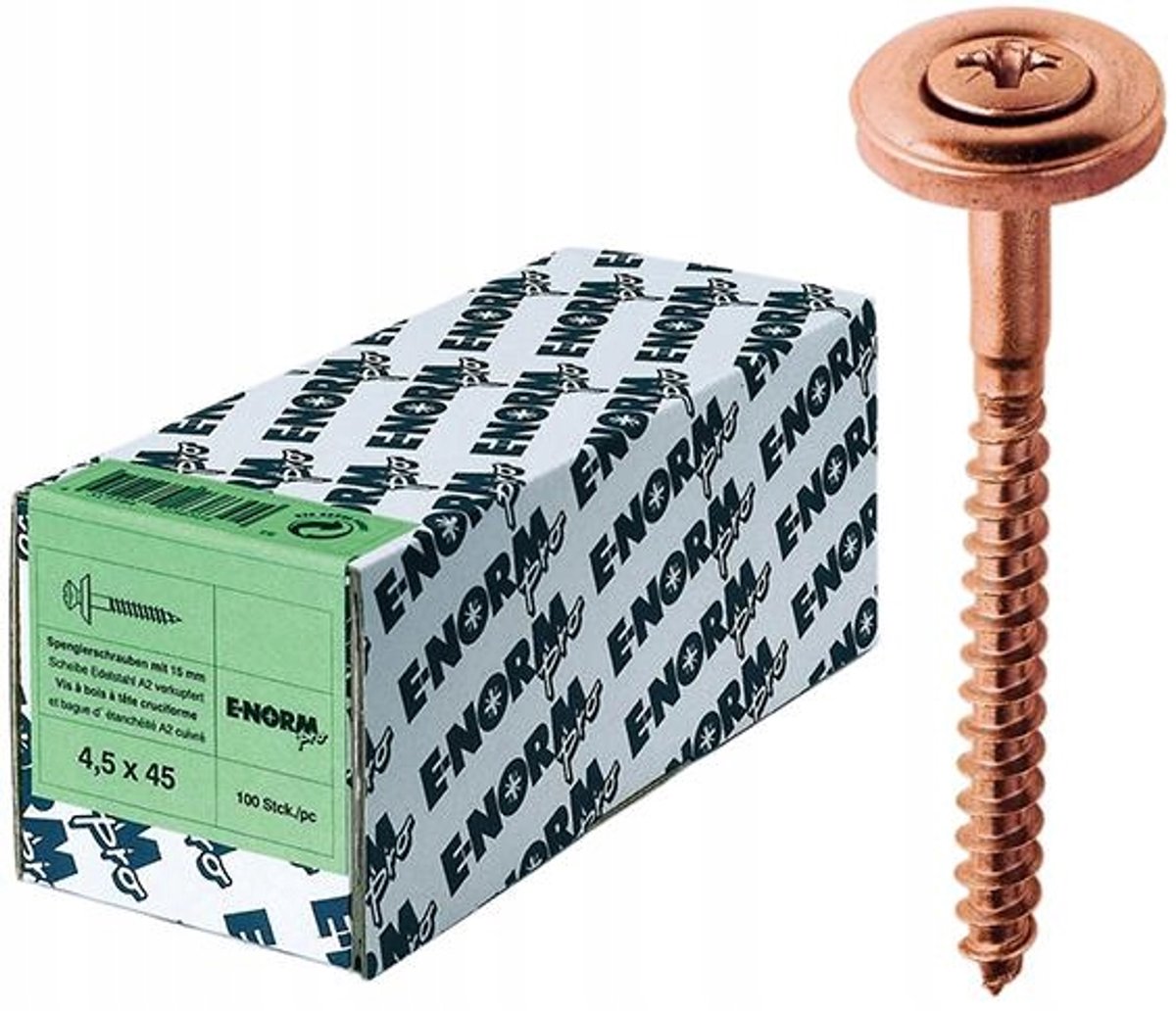 Merkloze Koperskleurige Farmersschroeven PZ A2 4,5x25mm (100 Stuks)