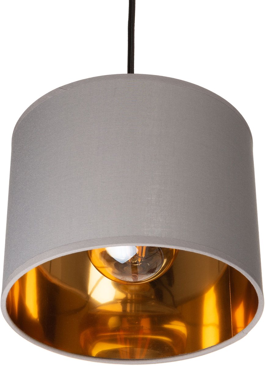 Oro Hanglamp met Stoffen Kap - Grijs
