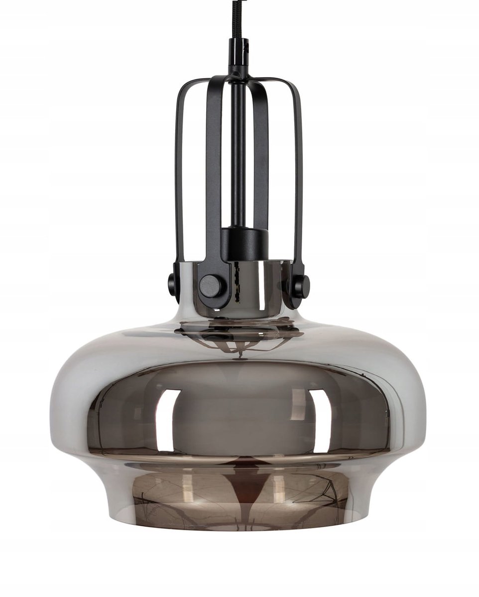 Asana Glazen Hanglamp Grijs Spiegelend - E27