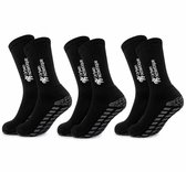 Urban Athletique Gripsokken – 3 Paar – Antislip Sportsokken – Zwart – Maat 38-44