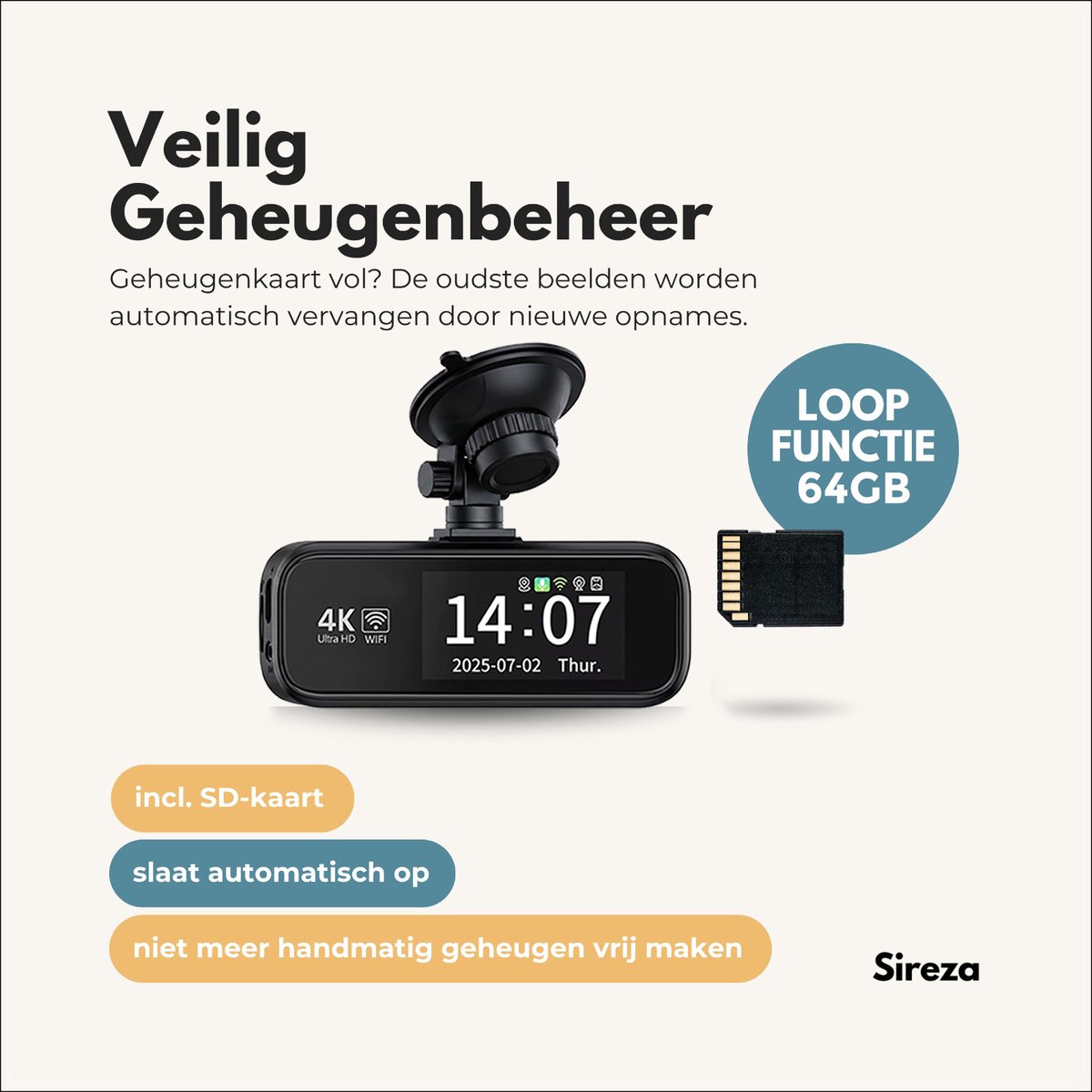 Sireza D3 - Dual Dashcam 4K thumbnail 5