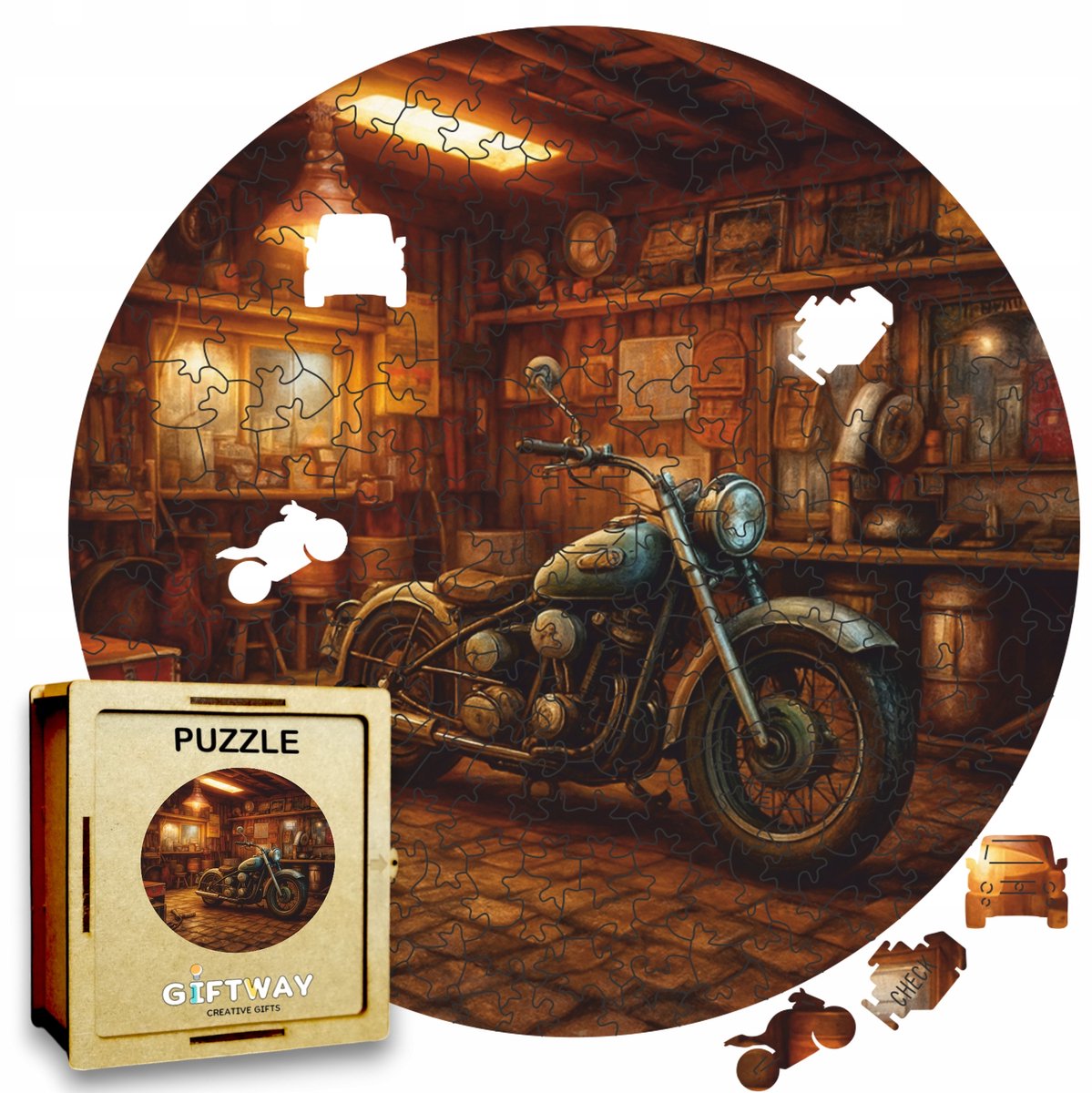 Houten Puzzel Motorfiets 215 Stukjes - Decoratie & Breinbreker