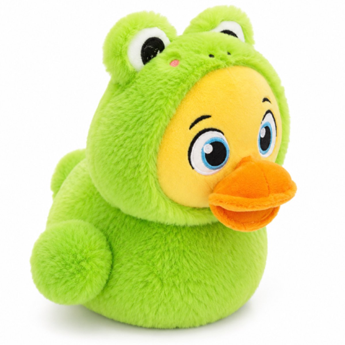 Eend in Kikker Outfit Pluche Knuffel 30 cm - Speelgoed Knuffels voor Kinderen Jongens Meisjes - Duck Plush Toy