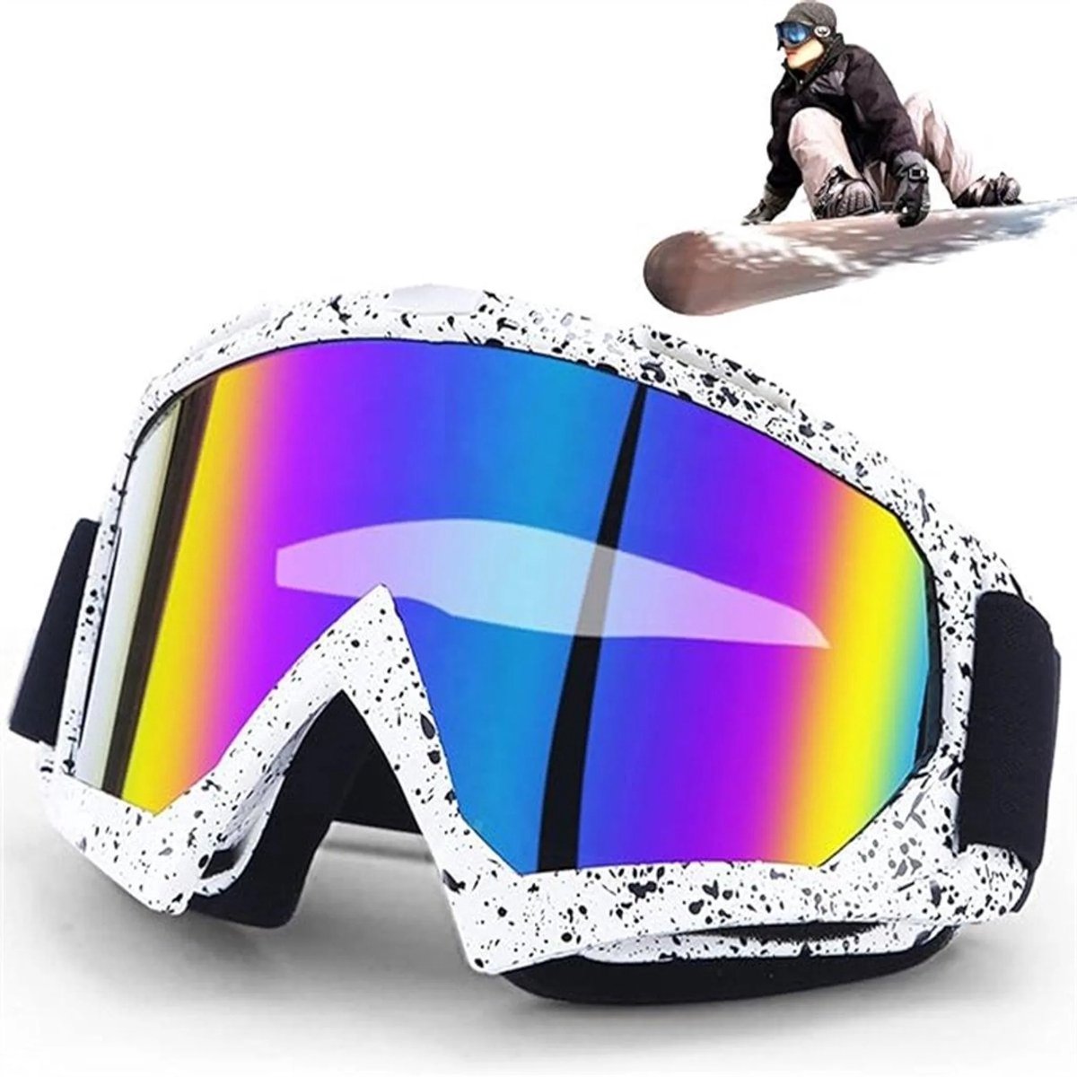 casalora - Skibril - Brildrager - Met schuimvulling - Crossbril - Motocrossbril - Geschikt voor buitensporten - Unisex - Kleurrijk