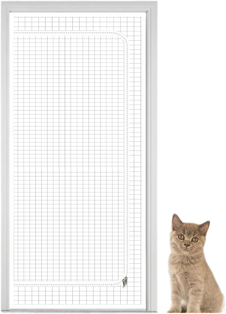 Anti-ontsnappingshor voor katten, krasbestendig gaas, veiligheidsnet met ritssluiting, huisdieraccessoires voor de woonkamer, keuken en slaapkamer