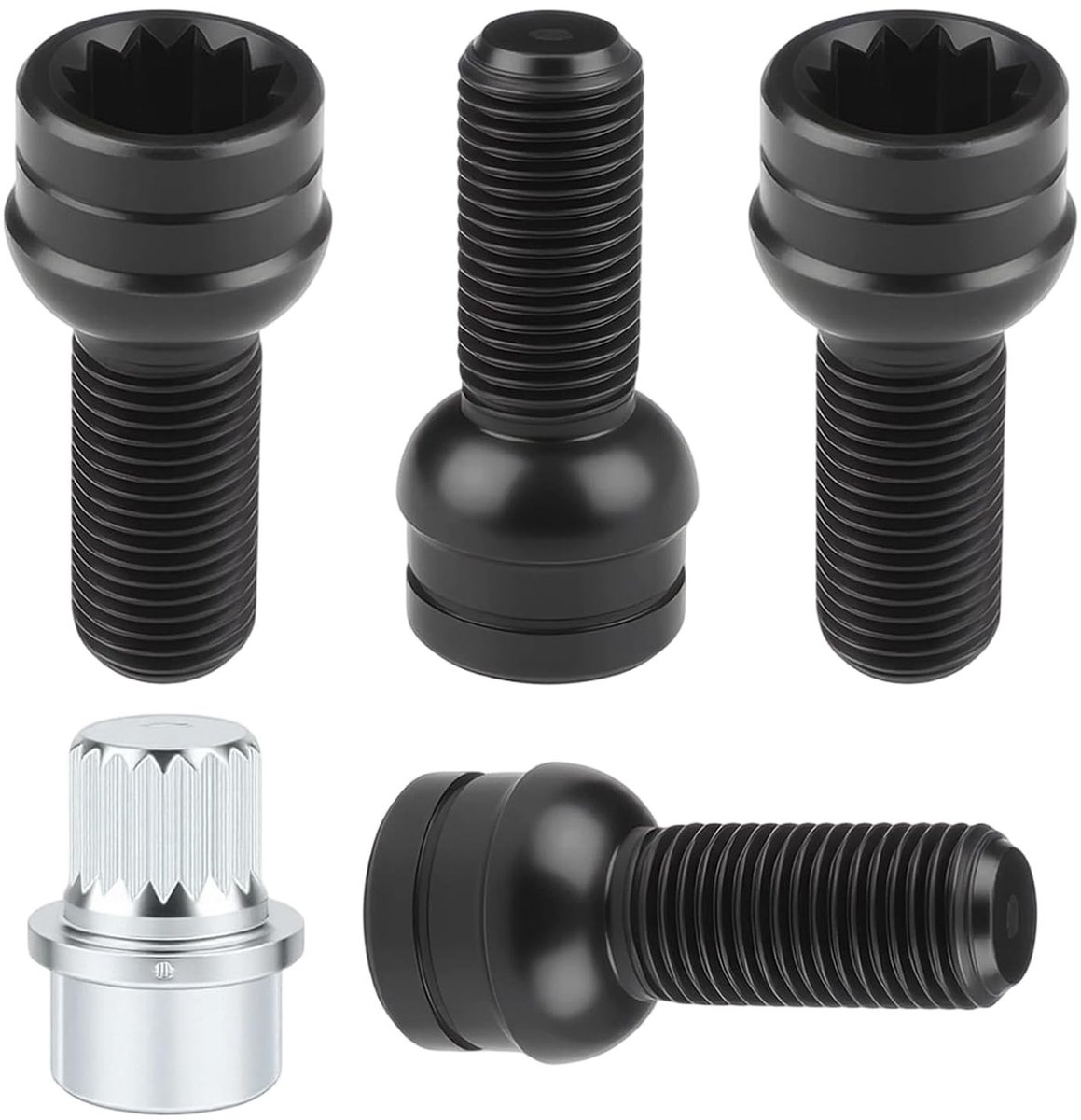 Set van 4 anti-diefstal wielbouten M14 x 1.5 met wielsluitring voor optimale beveiliging van uw auto