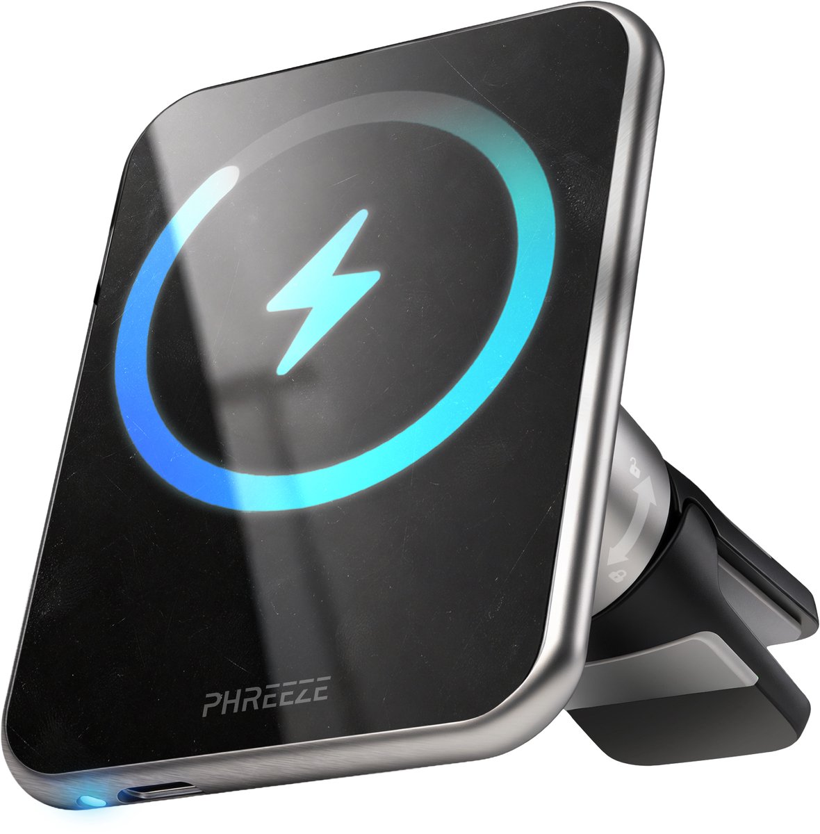 Phreeze CH02W - Telefoonhouder Auto Ventilatie - Autohouder geschikt voor MagSafe - Telefoonhouders Auto Magnetisch & Oplader - Draadloze Autolader - GSM Houder Auto