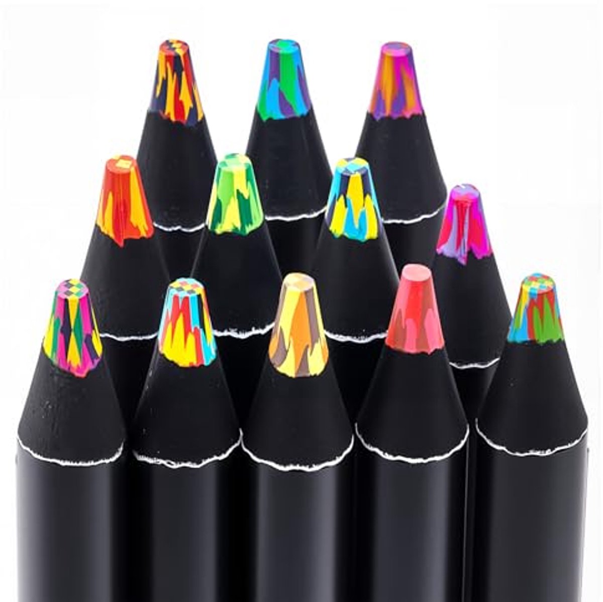 Namajunas - 12 stuks Regenboog-Kleurpotloden Set - Kunstbenodigdheden - Voorgeslepen - Potloden‑uitdeelcadeautjes - Creatief Leren Tekenen & Kleuren - Voor kinderen, peuters en volwassenen