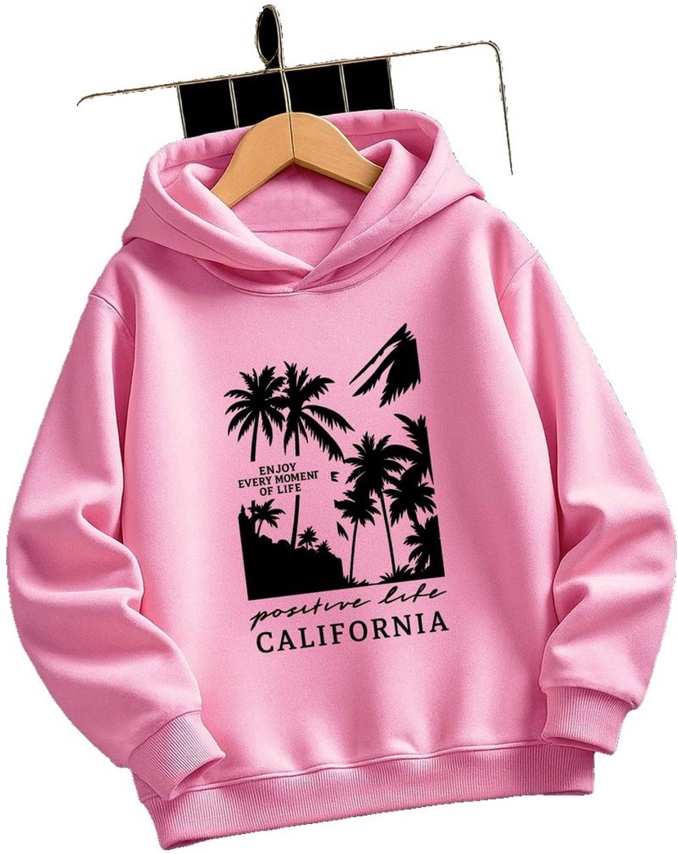 Currero Hoodie Jongens Warme Hoodie Met Capuchon Comfortabele Sweater Casual Trui Pullover Jongenstrui 11-12 Jaar Roze