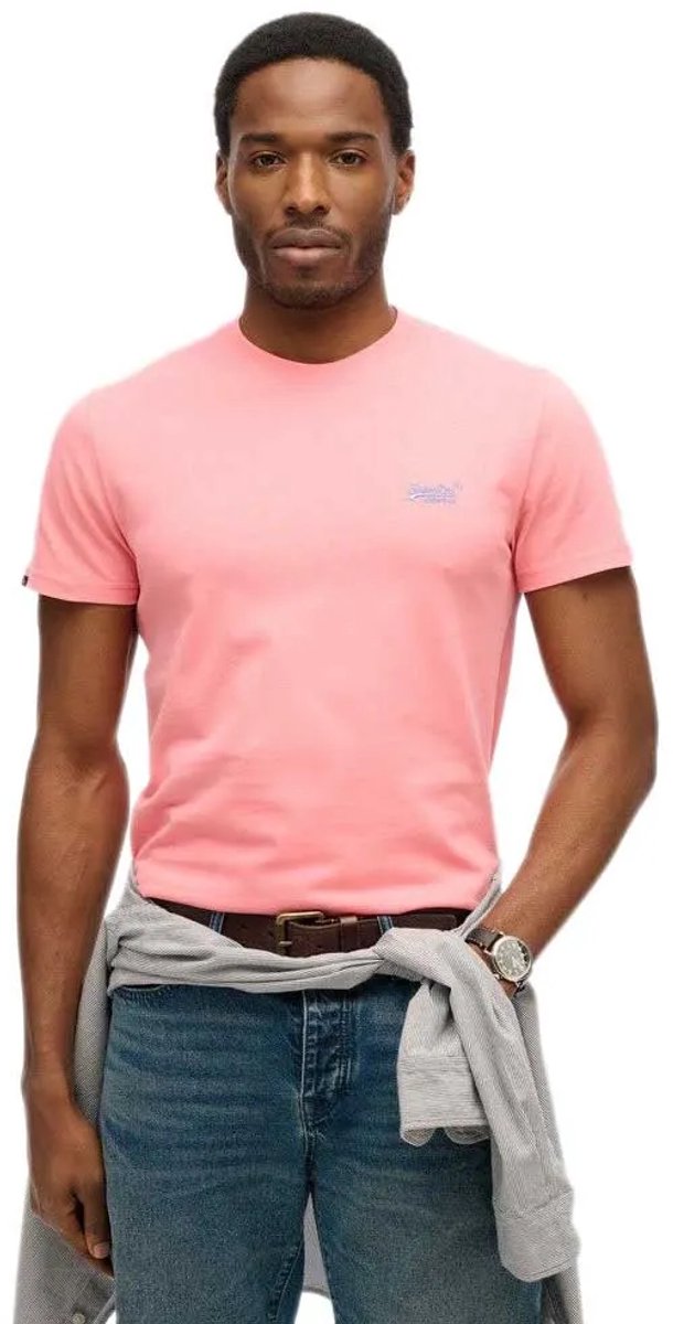 Superdry Organic Cotton Essential Logo T-shirt Heren T-shirts Roze