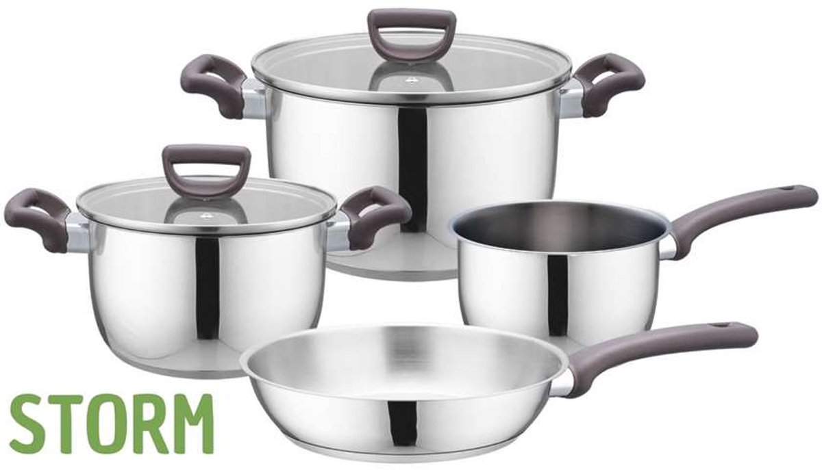 Kookset Maxim Storm 4 stuks met deksel