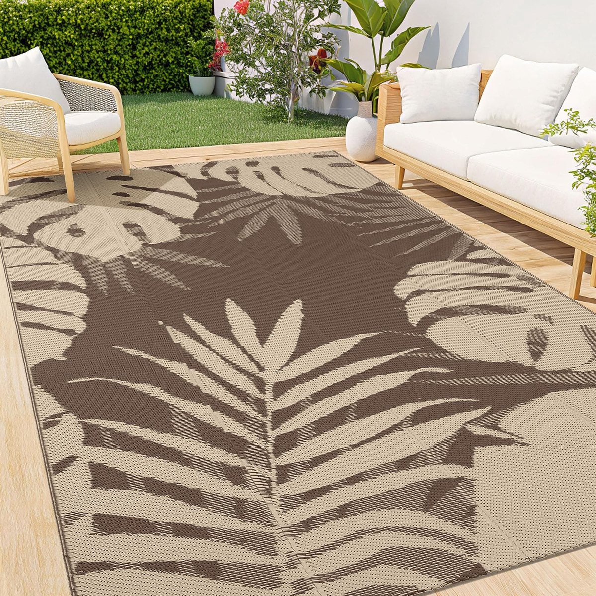 Elzusha - Waterdichte Tuinmat, Antislip en Reversible, 180 x 270 cm