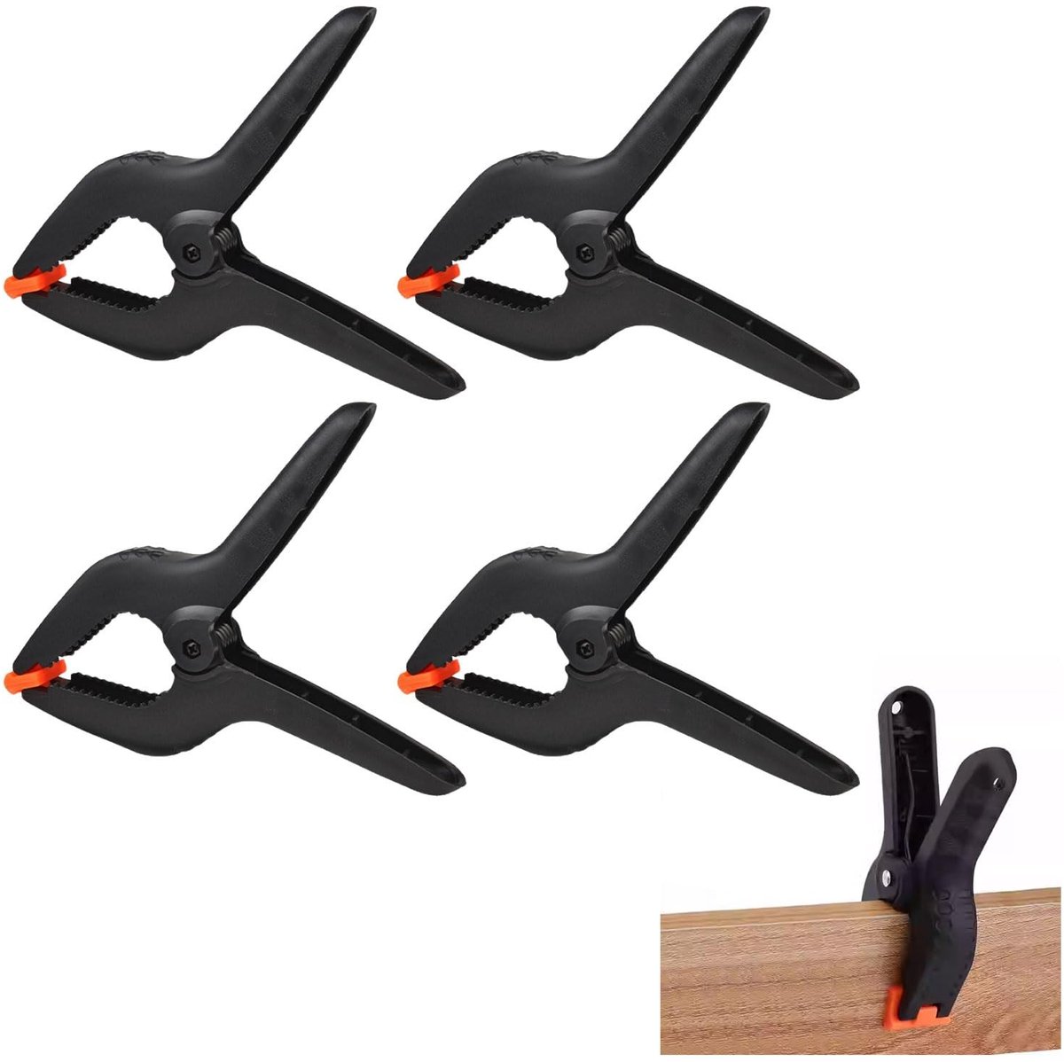 Elzusha - Set van 4 Robuuste Veerklemmen - 4,5 inch Kunststof