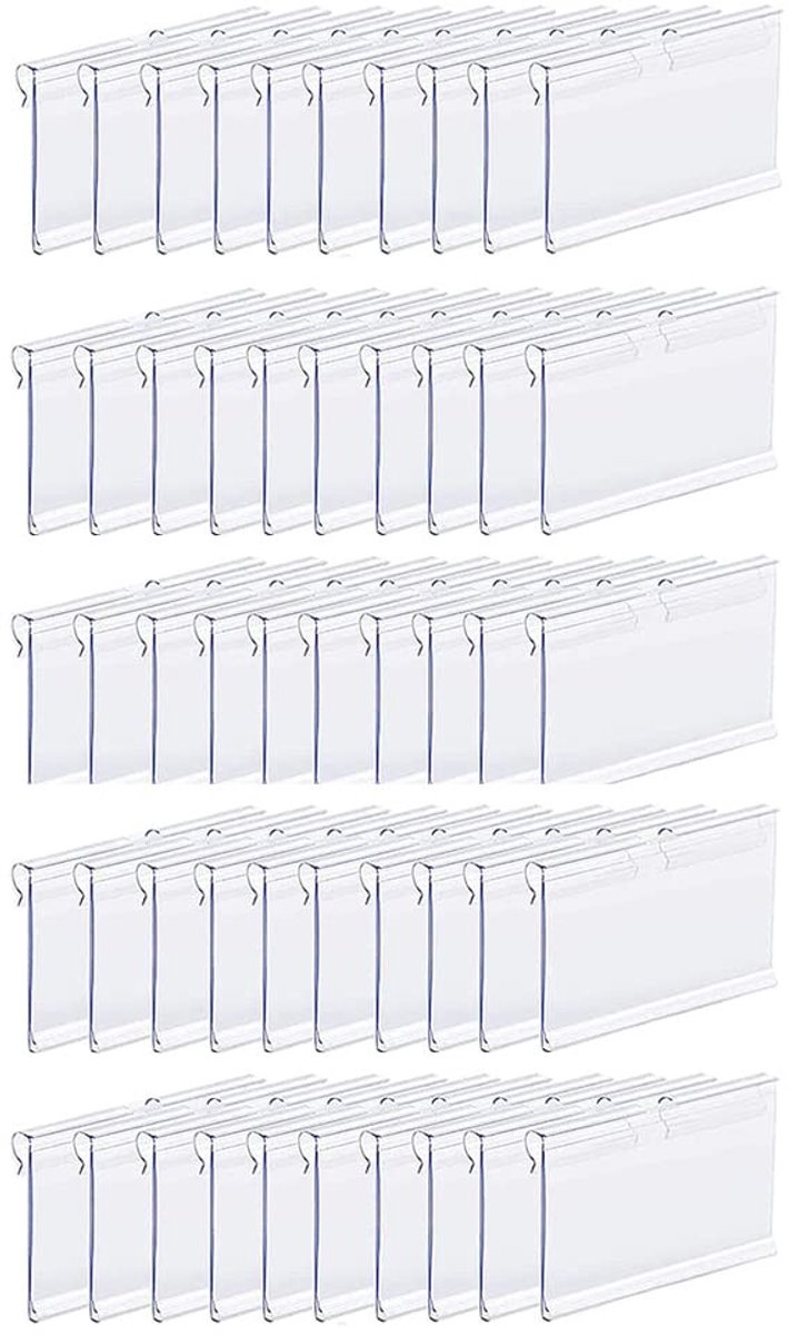 Elzusha - 50 Stuks Heldere Plastic Labelhouders voor Supermarkten