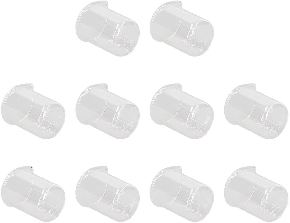 Elzusha - Set van 10 Borosilicaat Glas Bekers van 50 ml