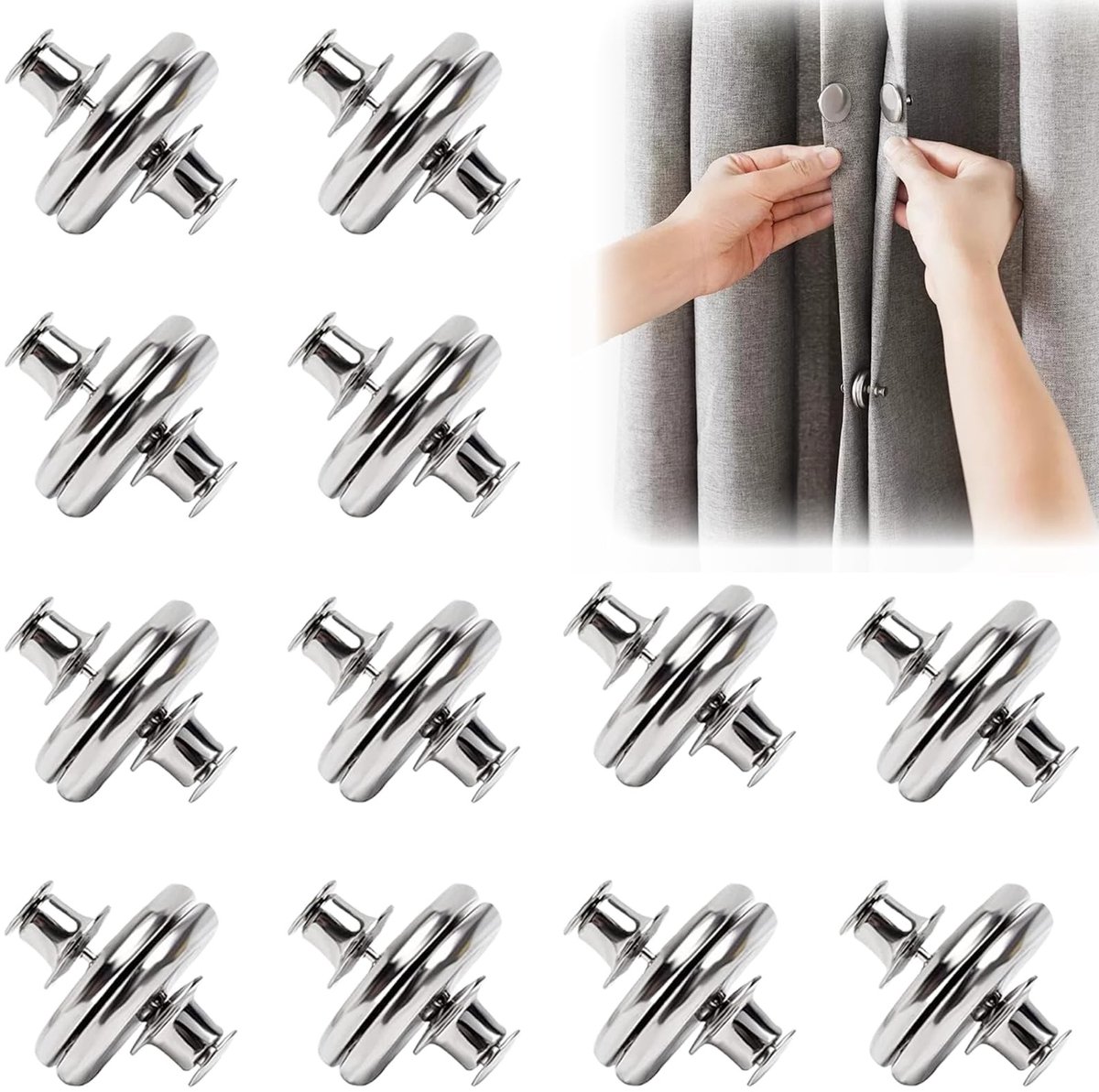 Elzusha - Set van 24 Magnetische Knoppen voor Gordijnen en Decoratie