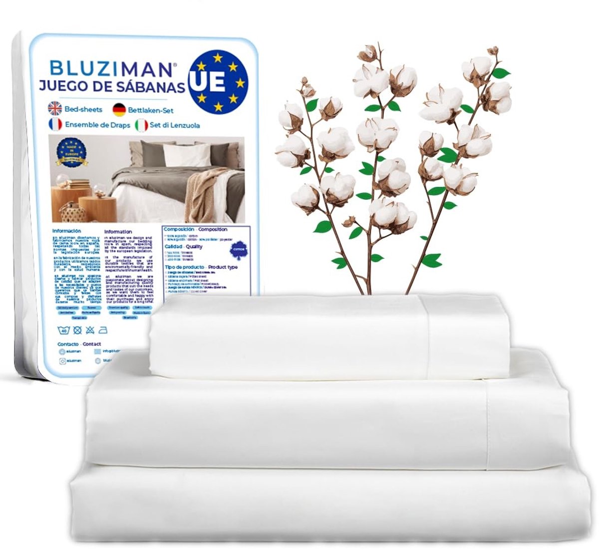 Elzusha - 3-delig Premium Beddengoedset van 100% Egyptisch Katoen