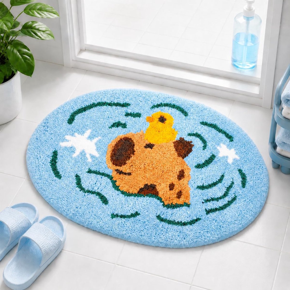 Elzusha - Antislip Badmat met Schattig Capybara Ontwerp