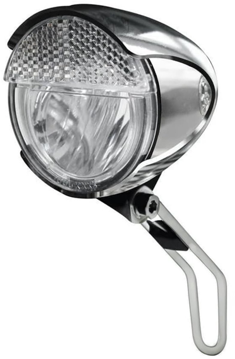Elzusha - Fietsverlichting - LED Koplamp - Retro Look - 15 Lux - Chrome