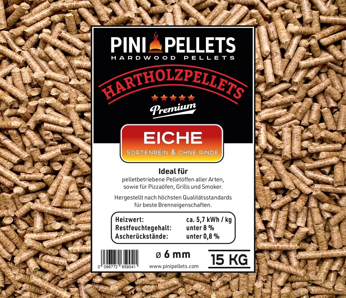 Elzusha - Houtpellets 6 mm voor Verwarming en Grillen 15 kg