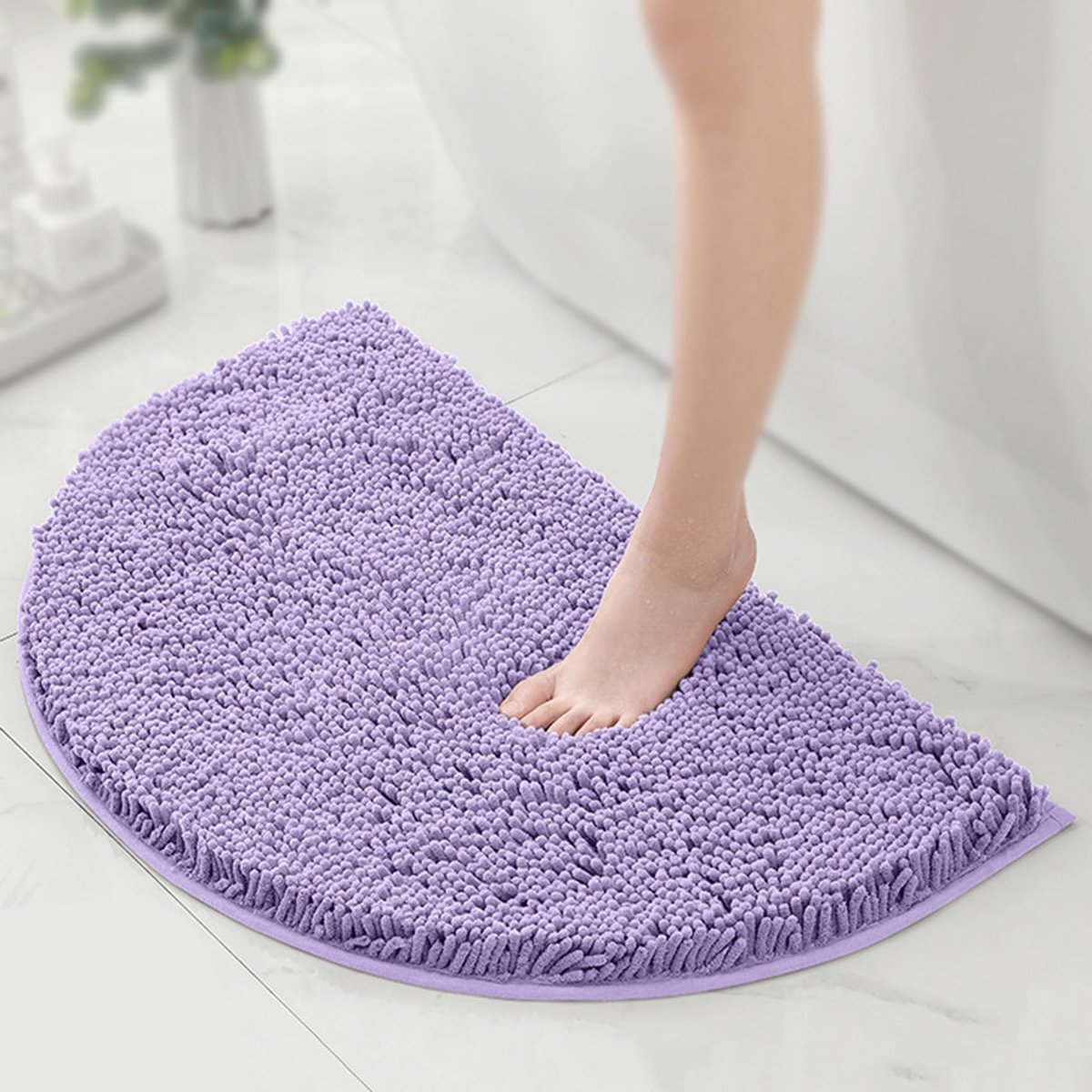 Elzusha - Antislip Badmat - Extra Zacht en Absorberend - Paars 50x80cm