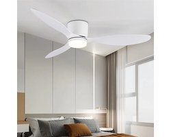 Plafondventilator - Met Verlichting - Plafond Ventilator - Met Lamp - Plafonniere Met Ventilator - Met Licht - Wit - 105cm
