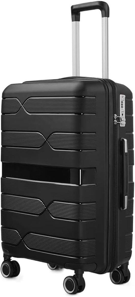 Lichtgewicht Koffer - Reiskoffer Cabineformaat - Reizen en Zaken - Slagvast PP Materiaal - 24 inch - Zwart